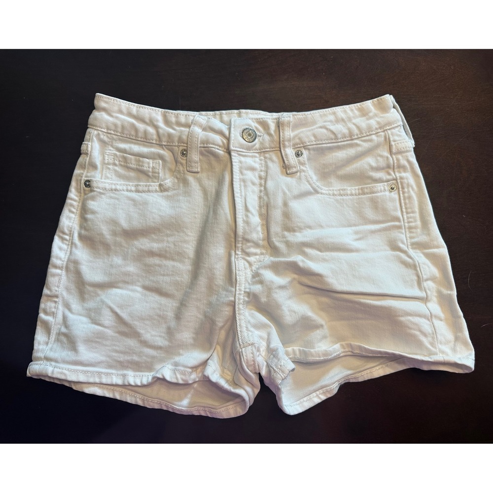 Old Navy Shorts Women 4 White O.G. Straight High Rise Secret Smooth Pocket Denim